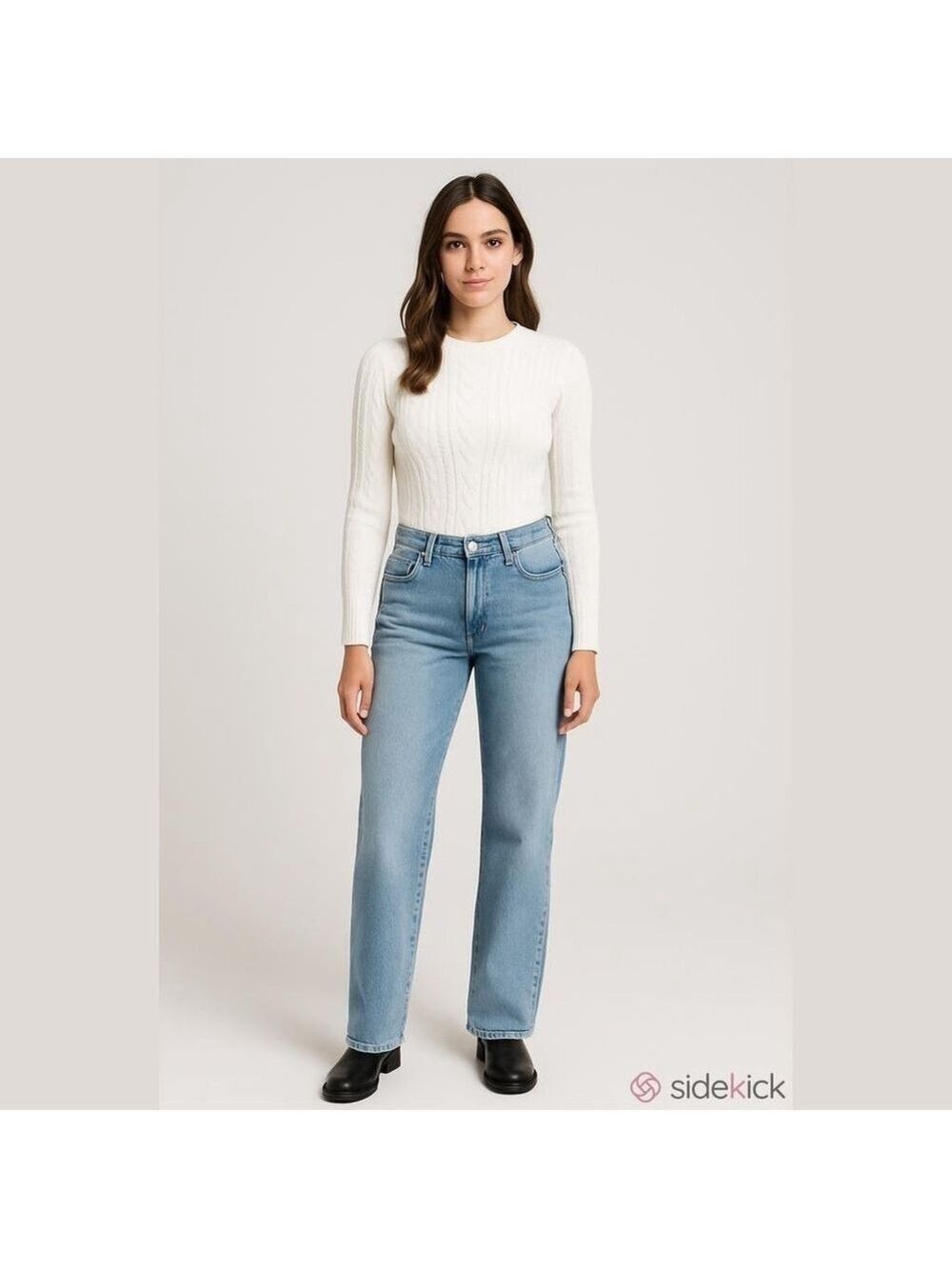 Hudson NWT Women's Mid-Rise Straight-Leg Jeans Size 10 Blue Denim